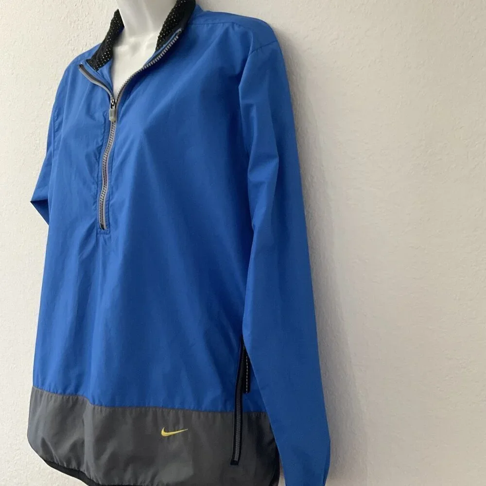 Vintage Nike Y2K 1/4 Zip Windbreaker Pullover Jacket Blue Grey Youth L 12-14
